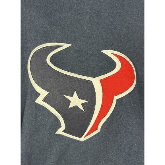 NFL Houston Texans Embroidered BIG LOGO Football Hoodie Jacket Blue Mens 2XL XXL - Picture 2 of 6